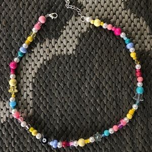 Pink, yellow and blue necklace